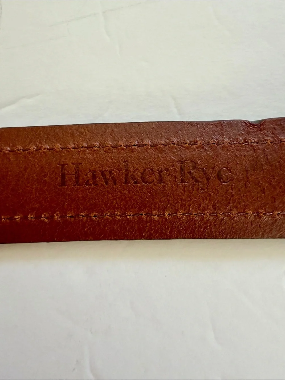 HAWKER Rye Mens Cedric Padded Leather Belt Brown - size 38 NWT